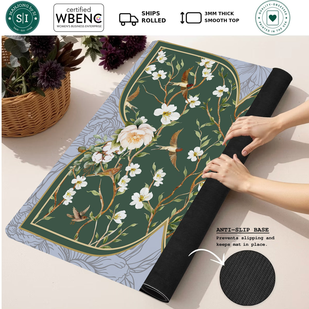 Mahjong by SI™ Jade Pavilion Mahjong Mat — Rolled Mat Feature Image [rolled-feature-square]