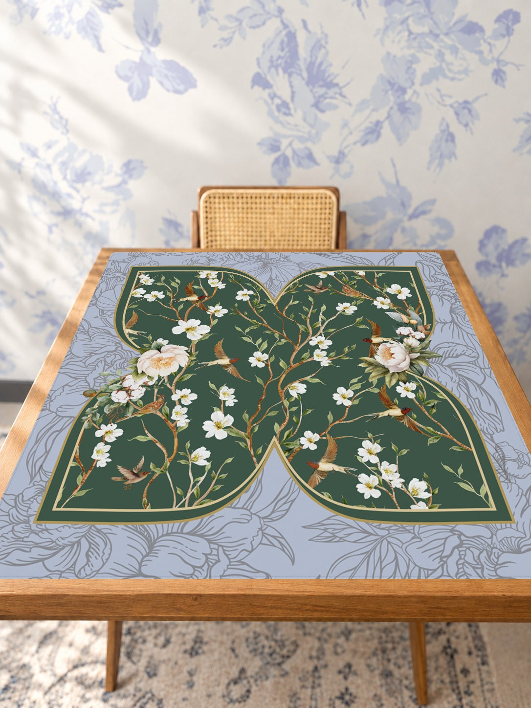 Mahjong by SI™ Jade Pavilion Mahjong Mat — Studio Table Angle [studio-angle-square]