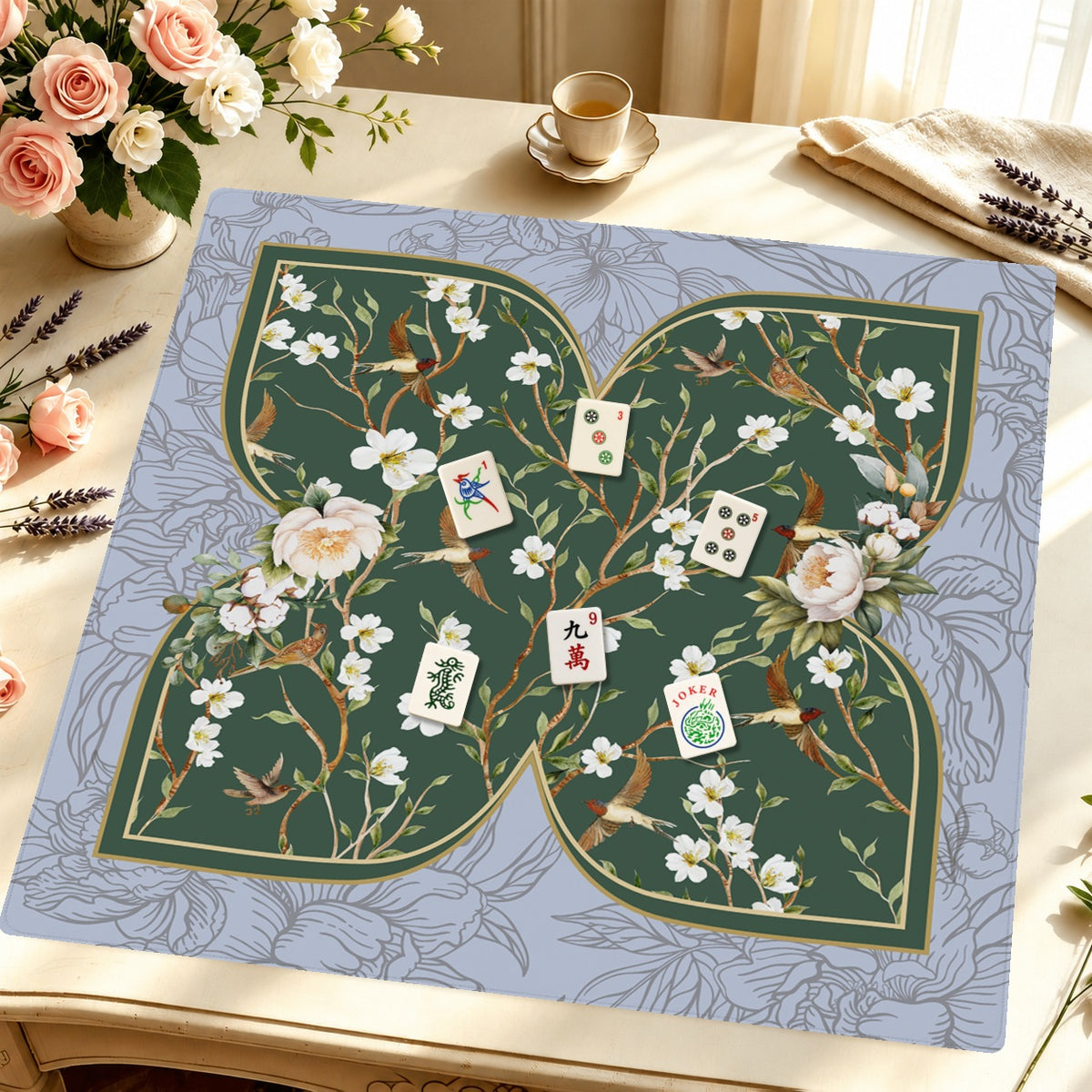 Mahjong by SI™ Jade Pavilion Mahjong Mat — Styled Tile Table [styled-tile-table-square]
