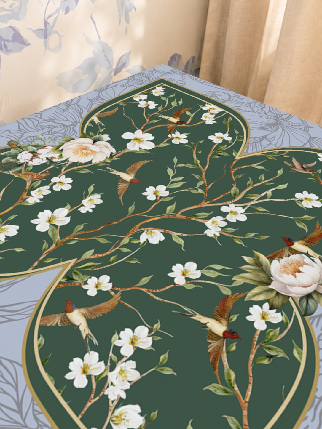 Mahjong by SI™ Jade Pavilion Mahjong Mat — Sunlit Close-up [sunlit-closeup-square]