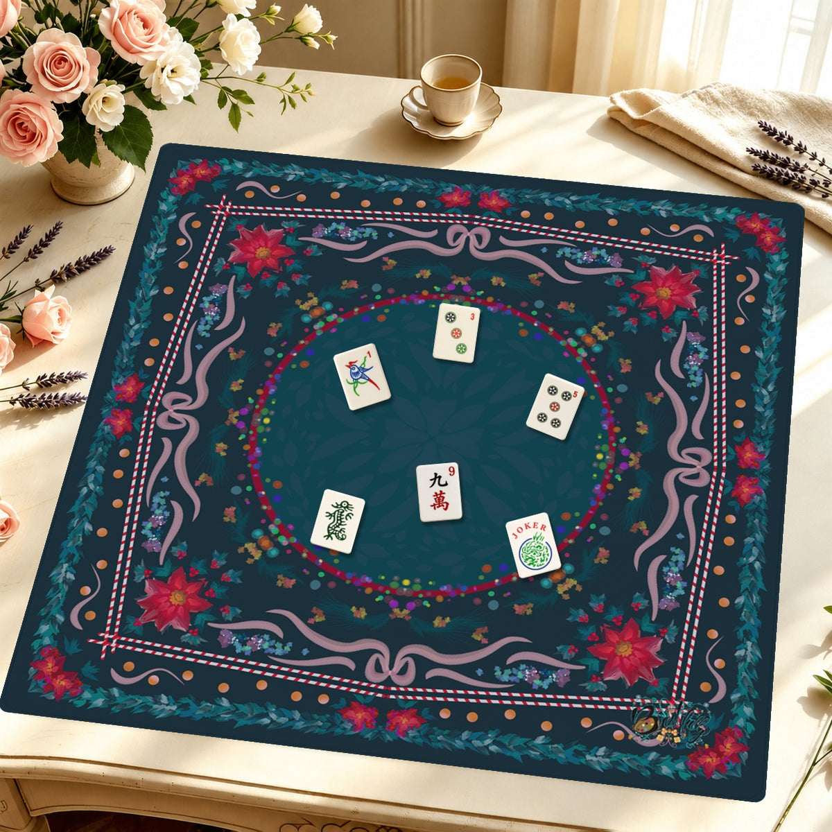 Jeweled Garland Gala — Styled Tile Table [styled-tile-table-square]