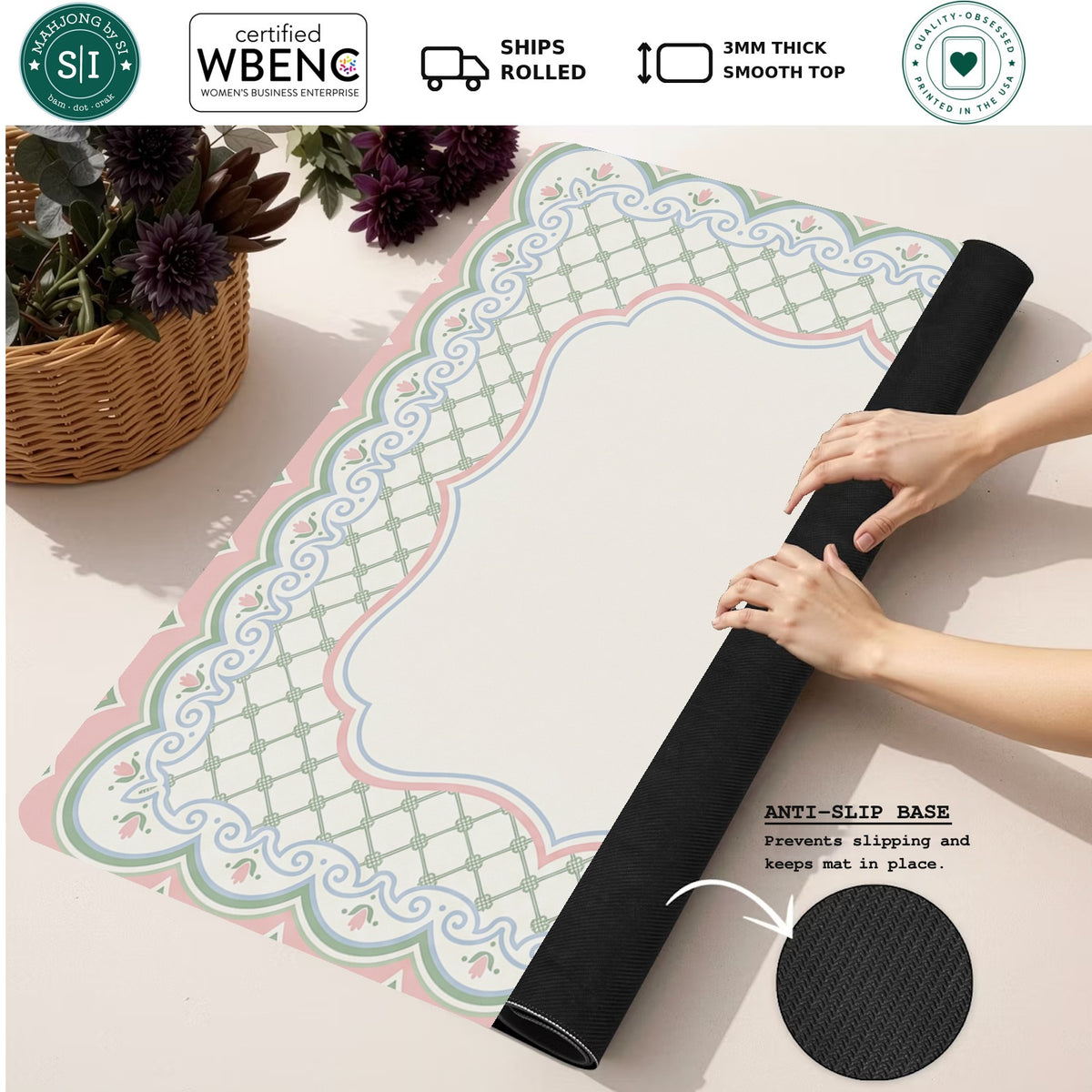 Mahjong by SI™ Lattice of Luxury Mahjong Mat — Rolled Mat Feature Image [rolled-feature-square]