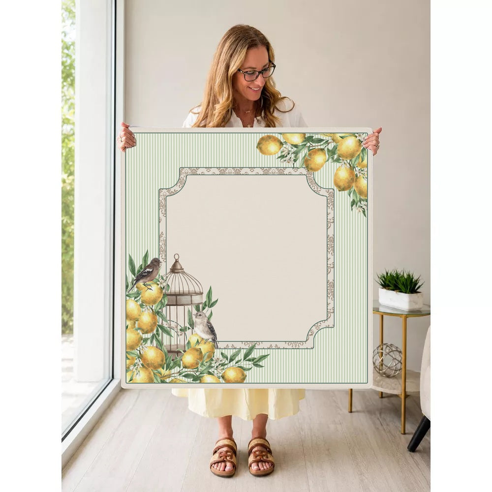 Mahjong by SI™ Limoncello Garden Mahjong Mat — Held Mat Portrait [held-mat-portrait-square]