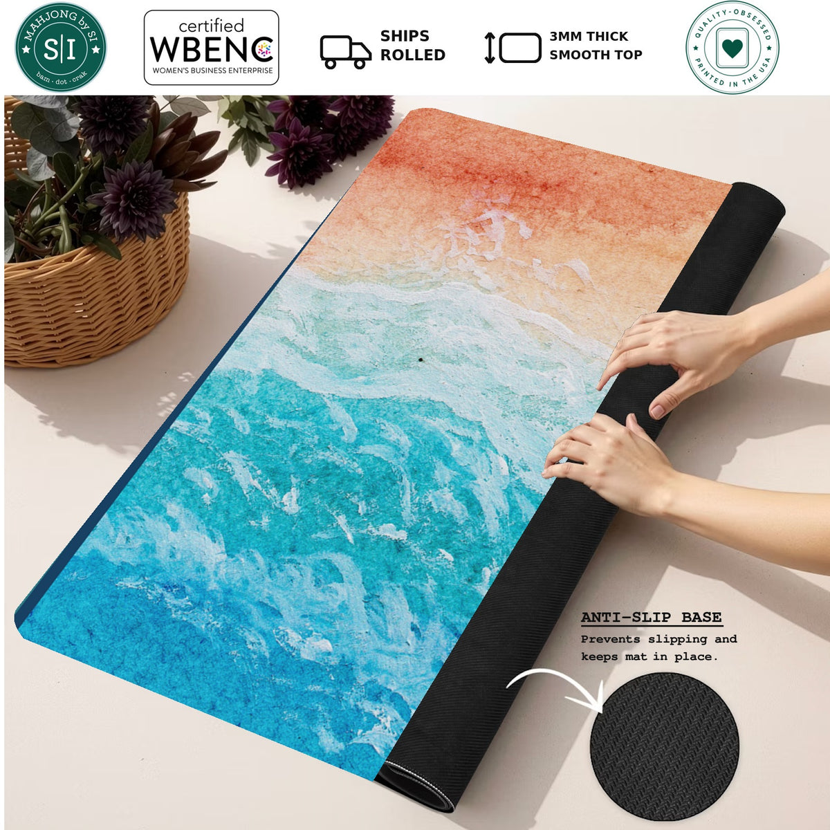 Mahjong by SI™ Low Tide Light Show Mahjong Mat — Rolled Mat Feature Image [rolled-feature-square]