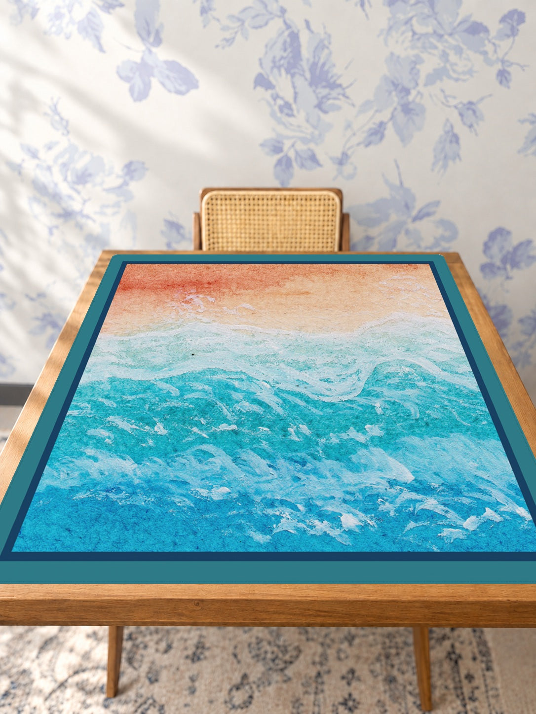 Mahjong by SI™ Low Tide Light Show Mahjong Mat — Studio Table Angle [studio-angle-square]