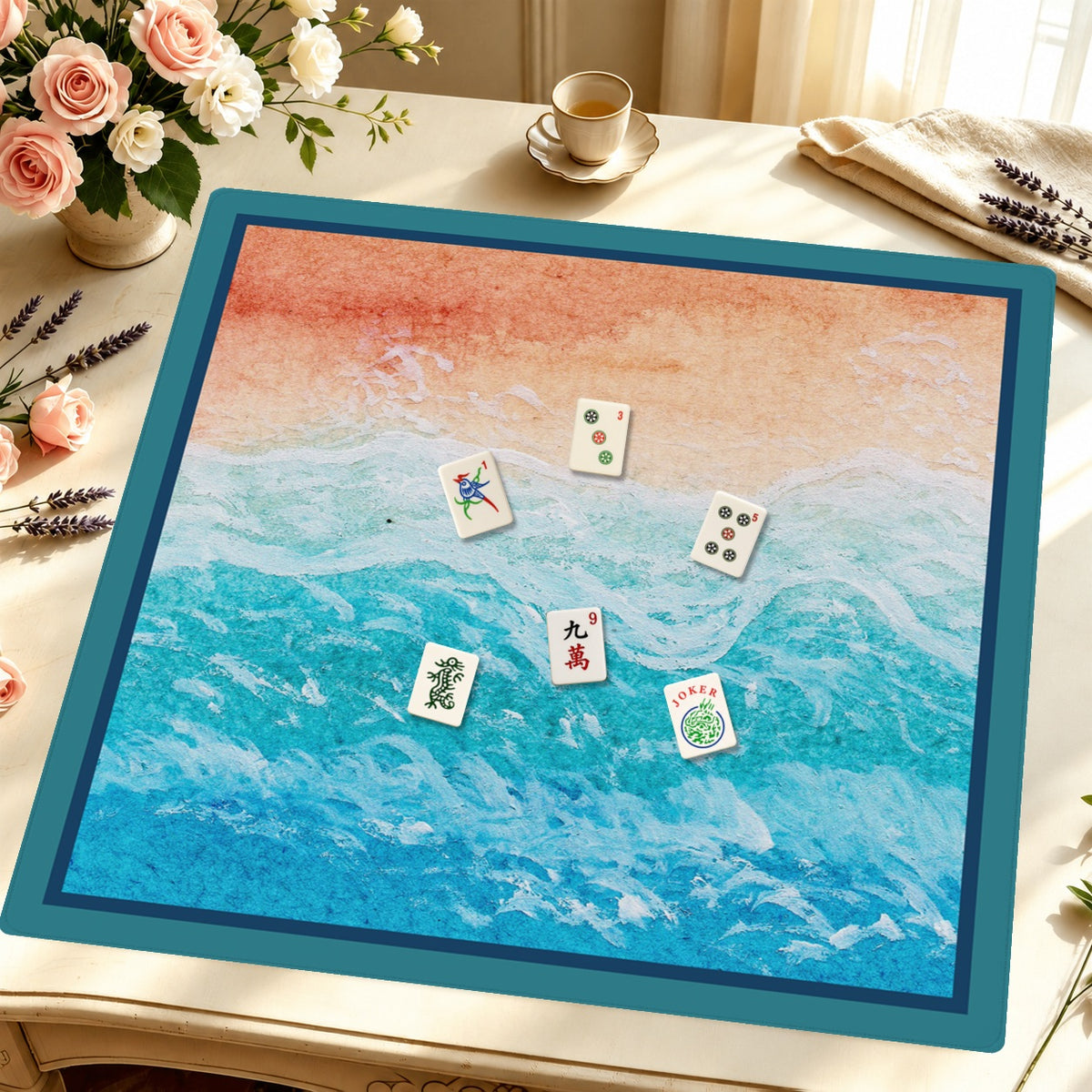 Mahjong by SI™ Low Tide Light Show Mahjong Mat — Styled Tile Table [styled-tile-table-square]