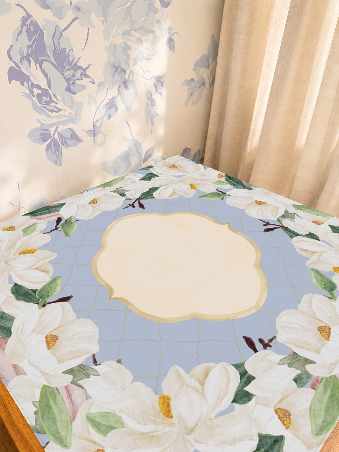 Mahjong by SI™ Magnolia House Mahjong Mat — Sunlit Detail [studio-detail-square]