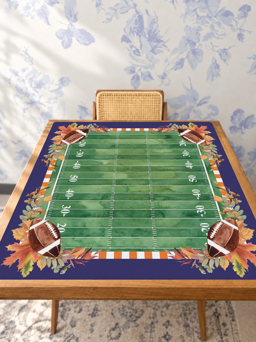Auburn After Dark mahjong mat — Studio Table Angle