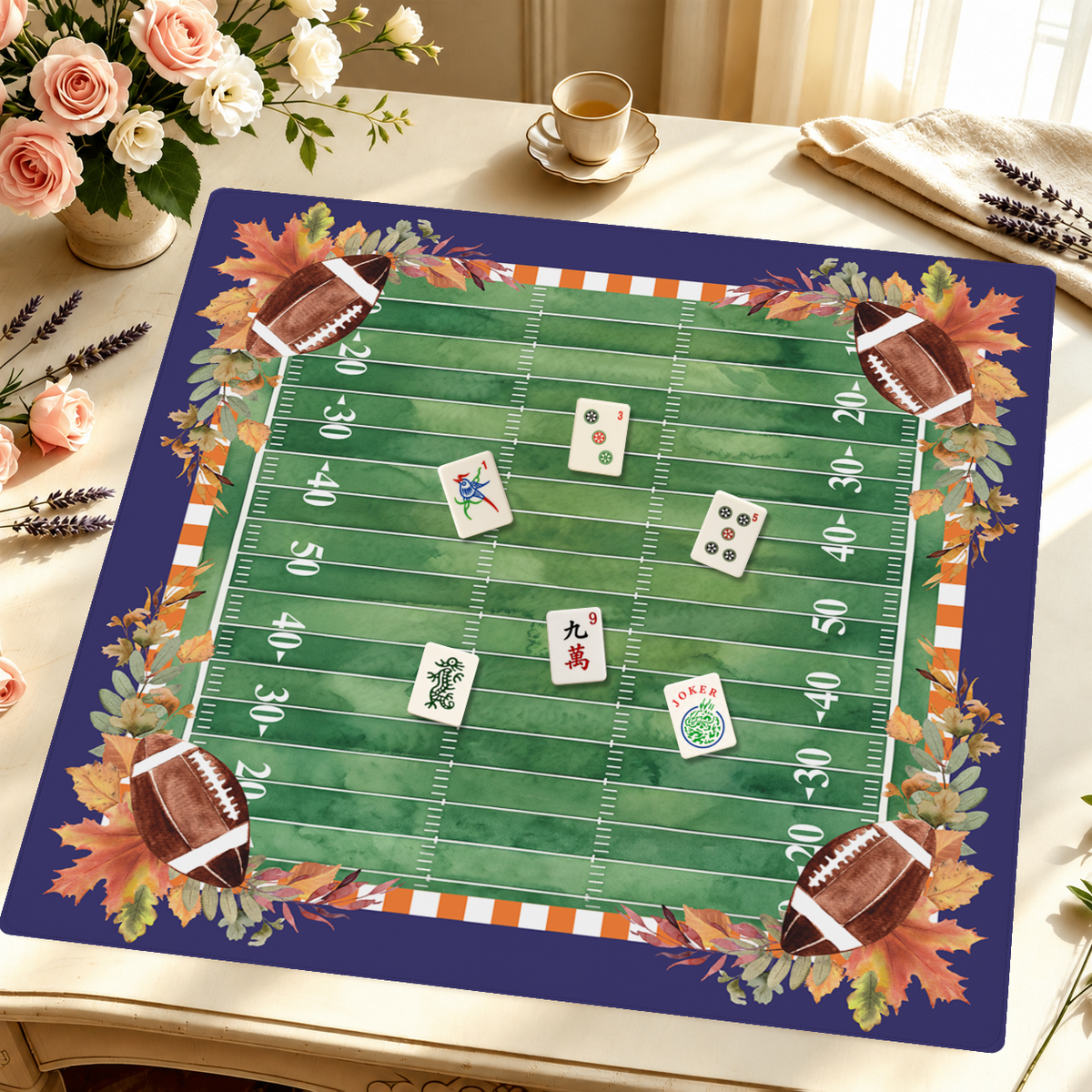 Auburn After Dark mahjong mat — Styled Tile Table