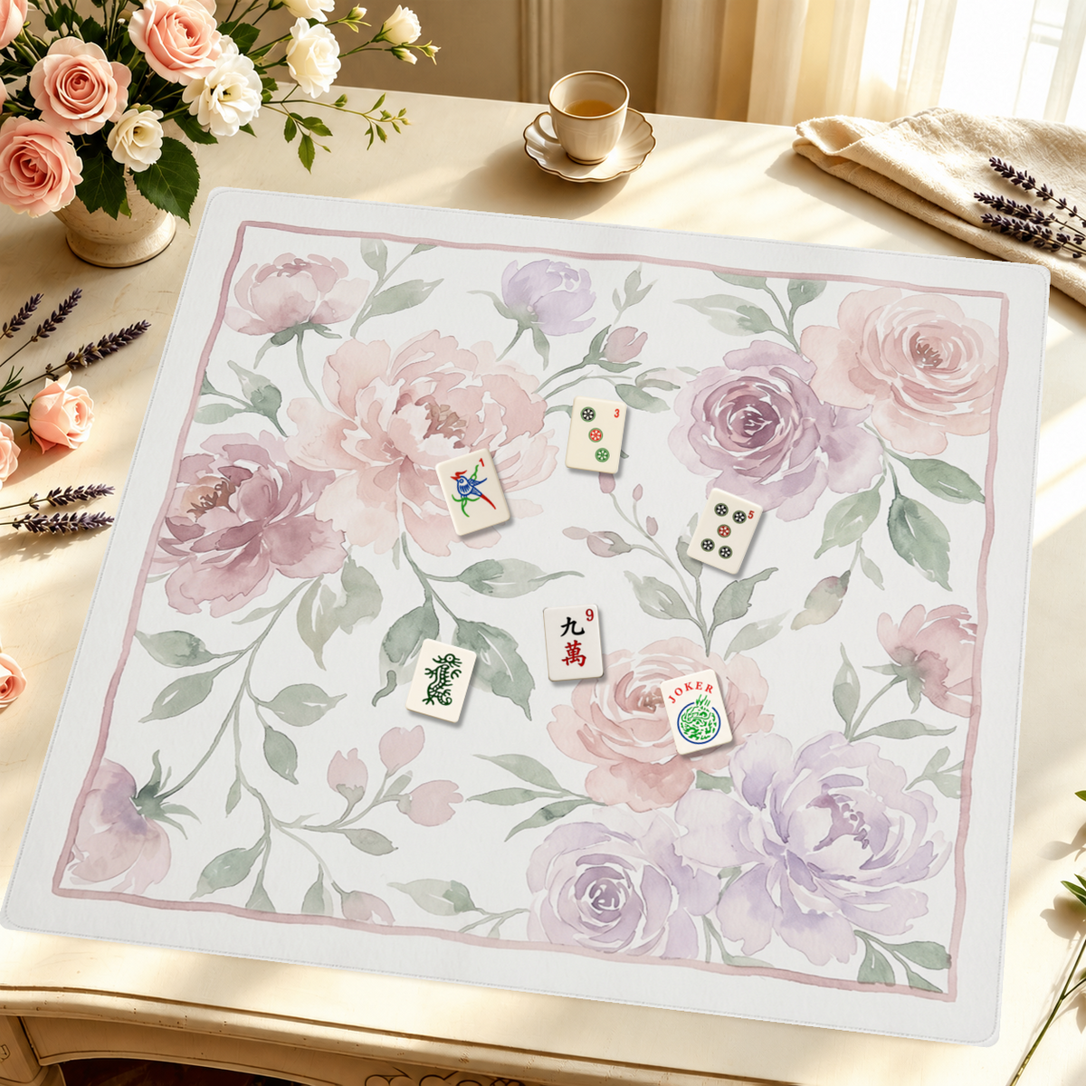 Bloom Theory mahjong mat — Styled Tile Table