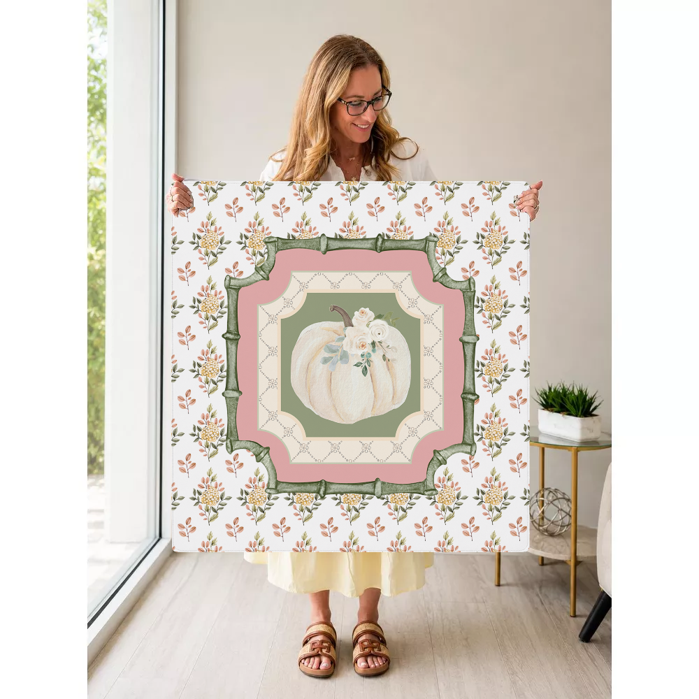 Blush Harvest mahjong mat — Held Mat Portrait