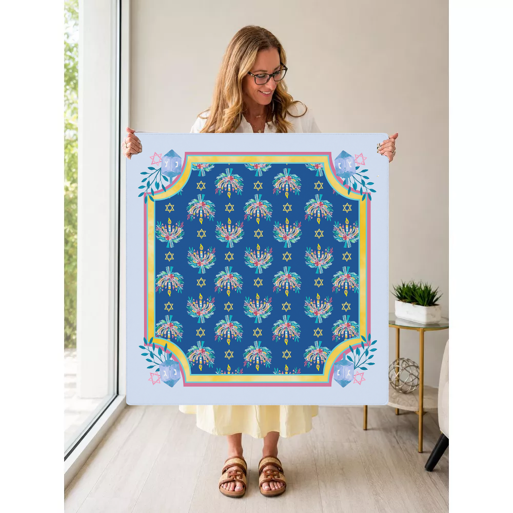 Come Light the Menorah mahjong mat — Held Mat Portrait