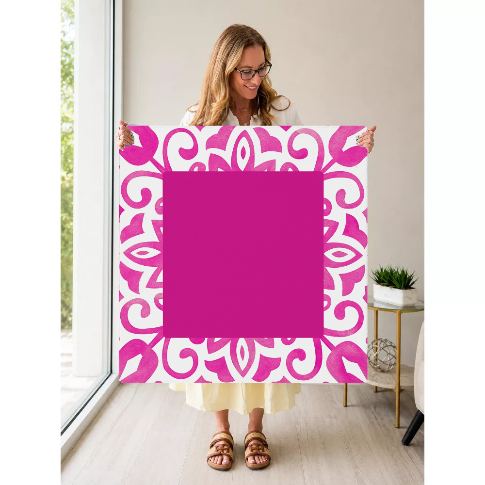 Corner Crush Pink mahjong mat — Held Mat Portrait