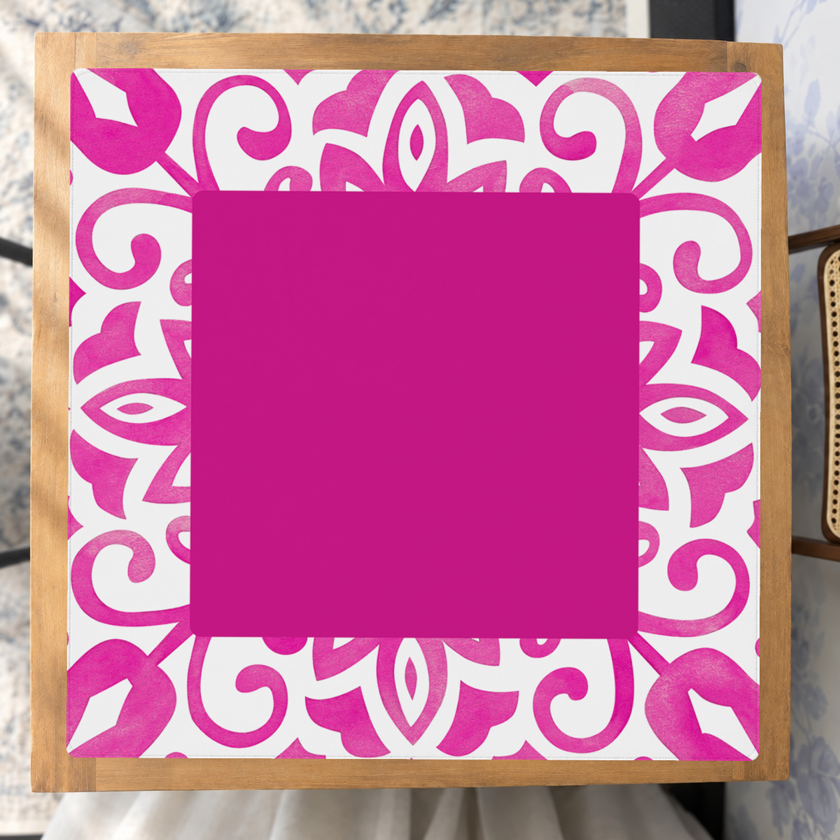 Corner Crush Pink mahjong mat — Studio Overhead