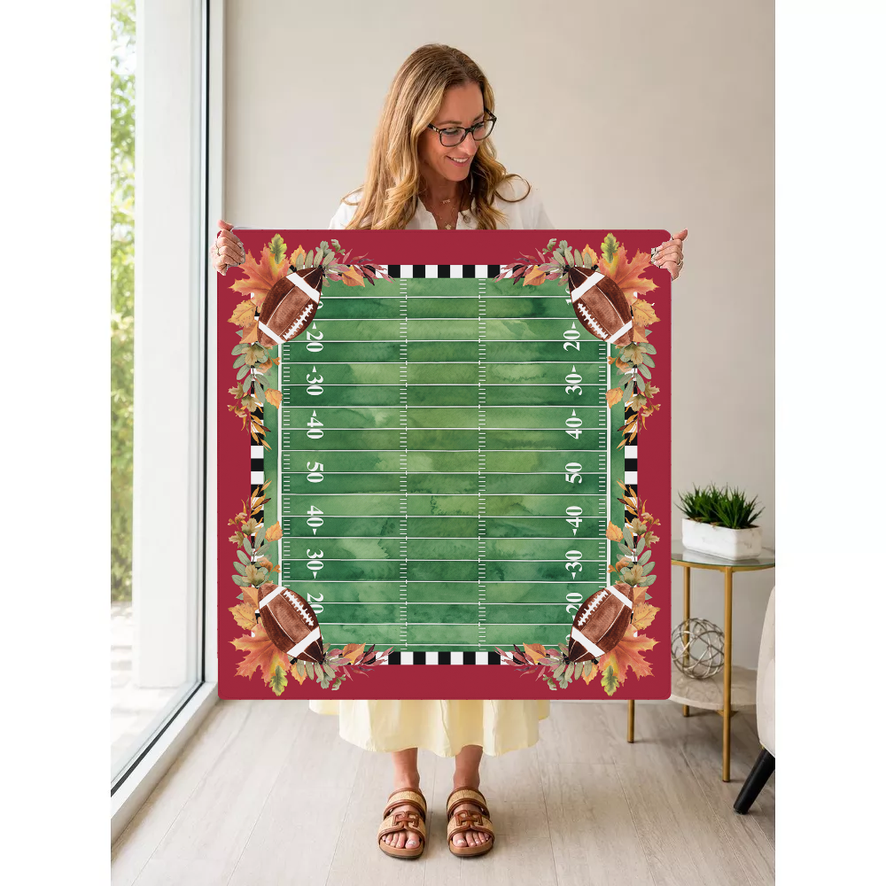 Crimson Kickoff mahjong mat — Held Mat Portrait