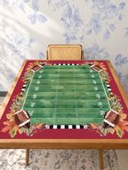 Crimson Kickoff mahjong mat — Studio Table Angle