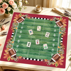 Crimson Kickoff mahjong mat — Styled Tile Table