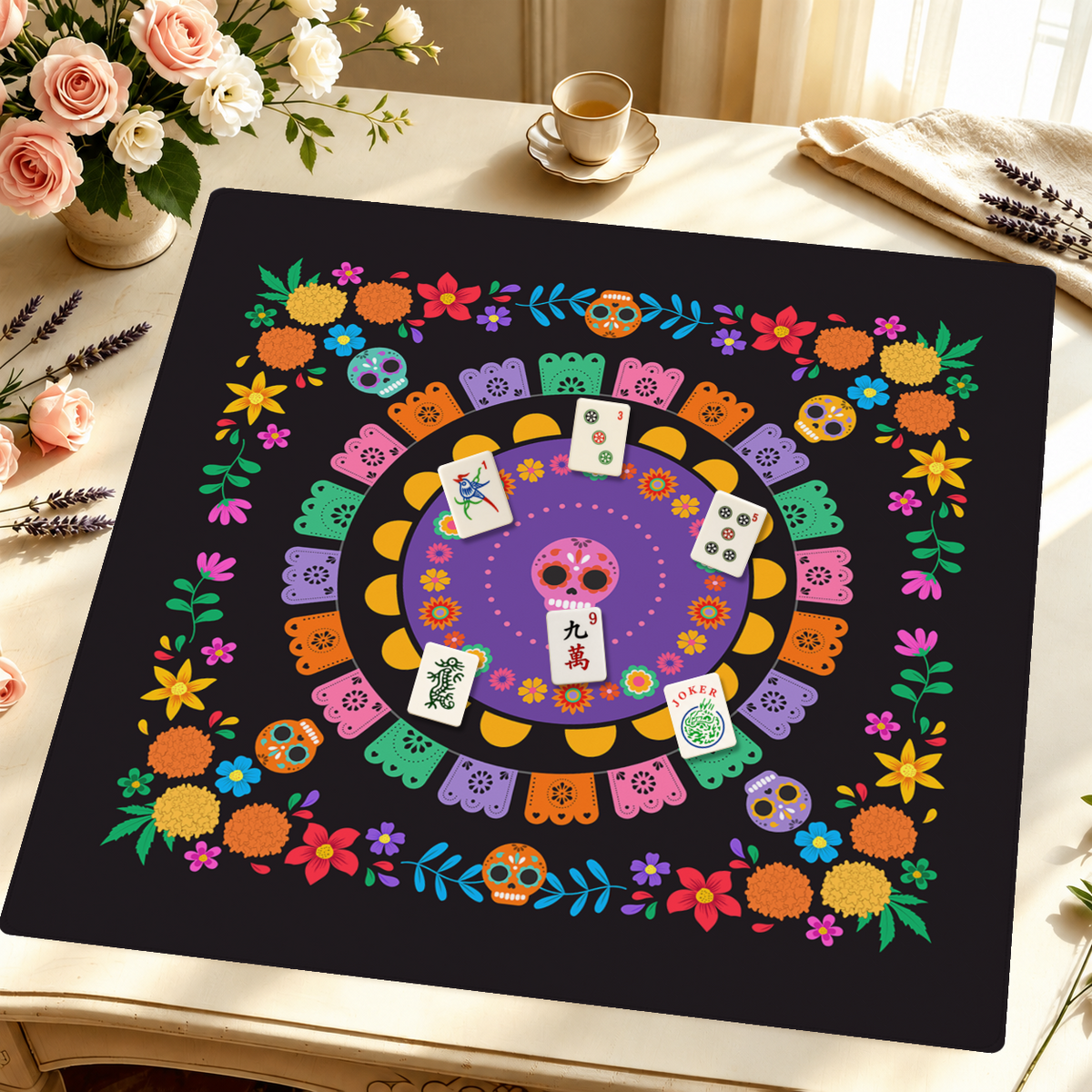 Día Darling mahjong mat — Styled Tile Table