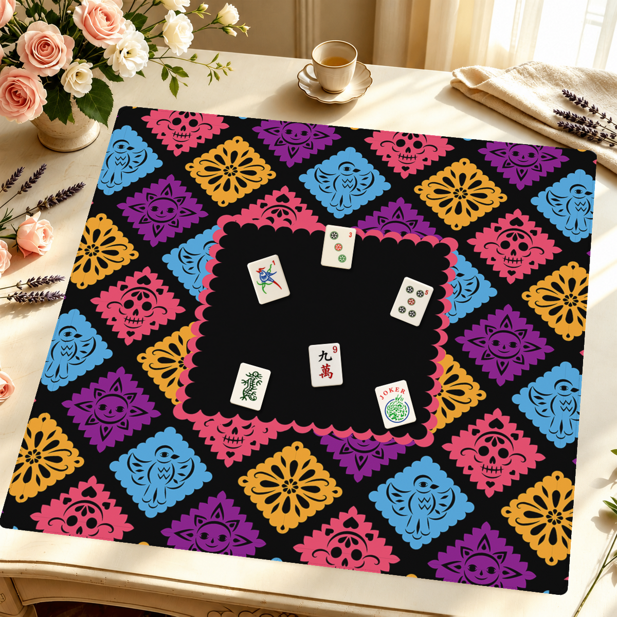 Día Viva mahjong mat — Styled Tile Table