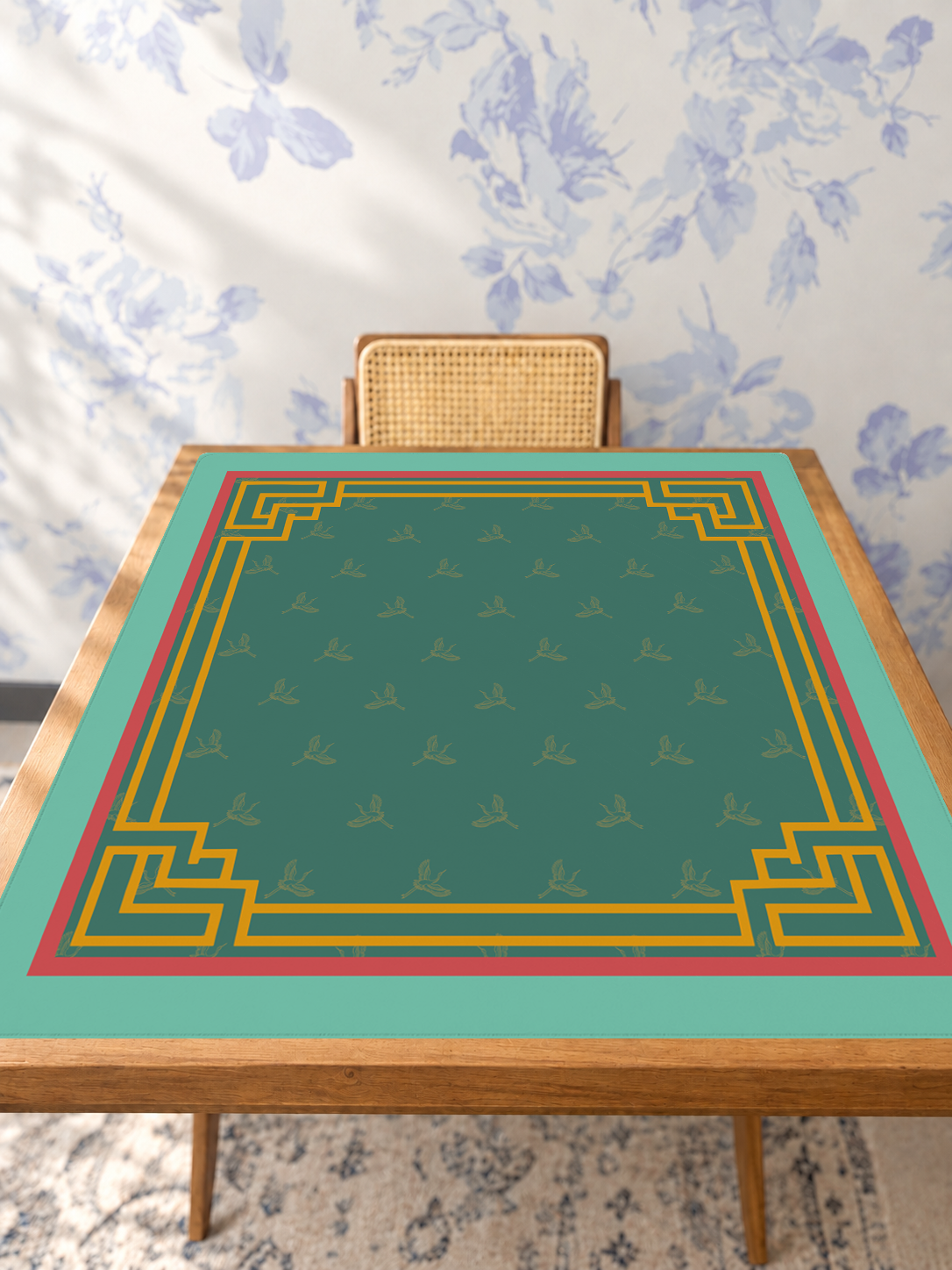 Flight of Fortune mahjong mat — Studio Table Angle