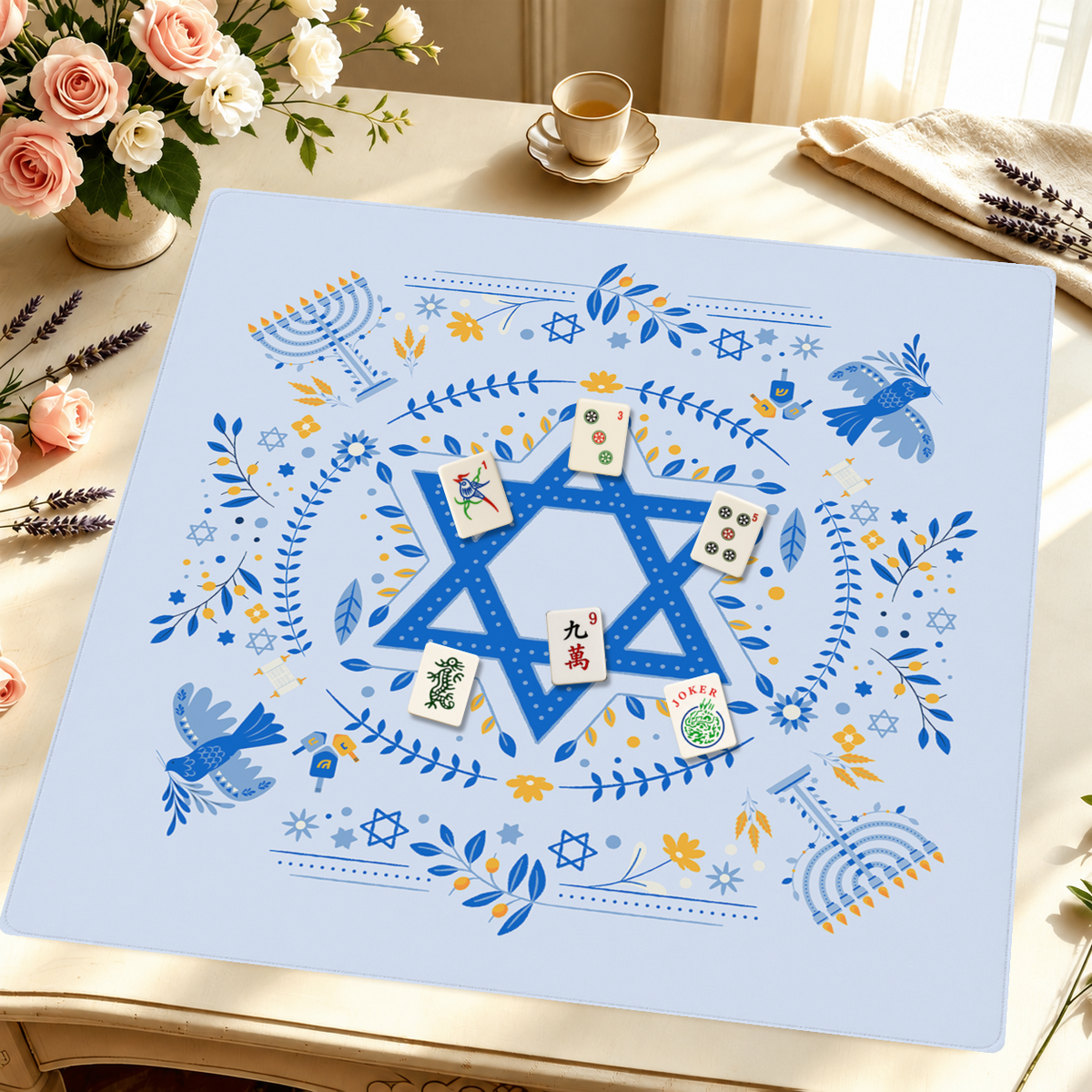 Gathered in Light mahjong mat — Styled Tile Table