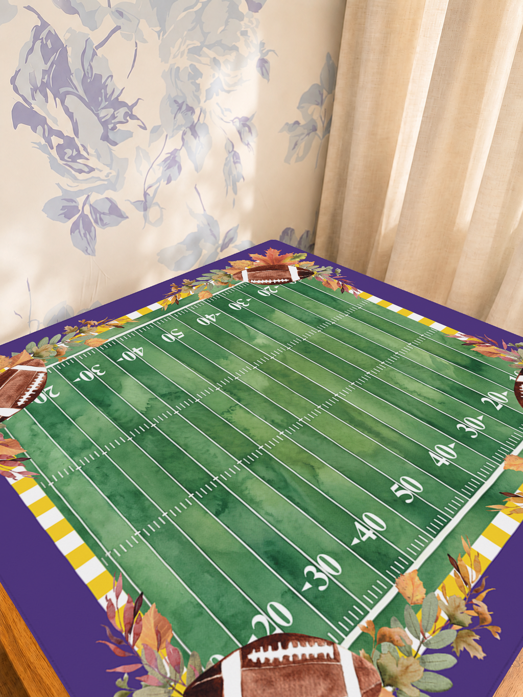 Geaux Wild mahjong mat — Sunlit Detail