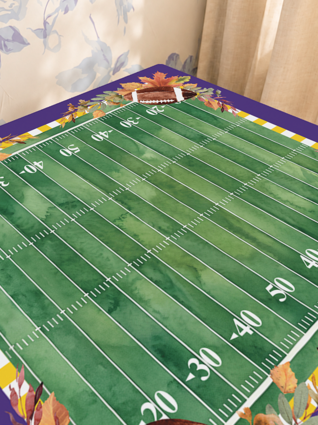 Geaux Wild mahjong mat — Sunlit Close-up