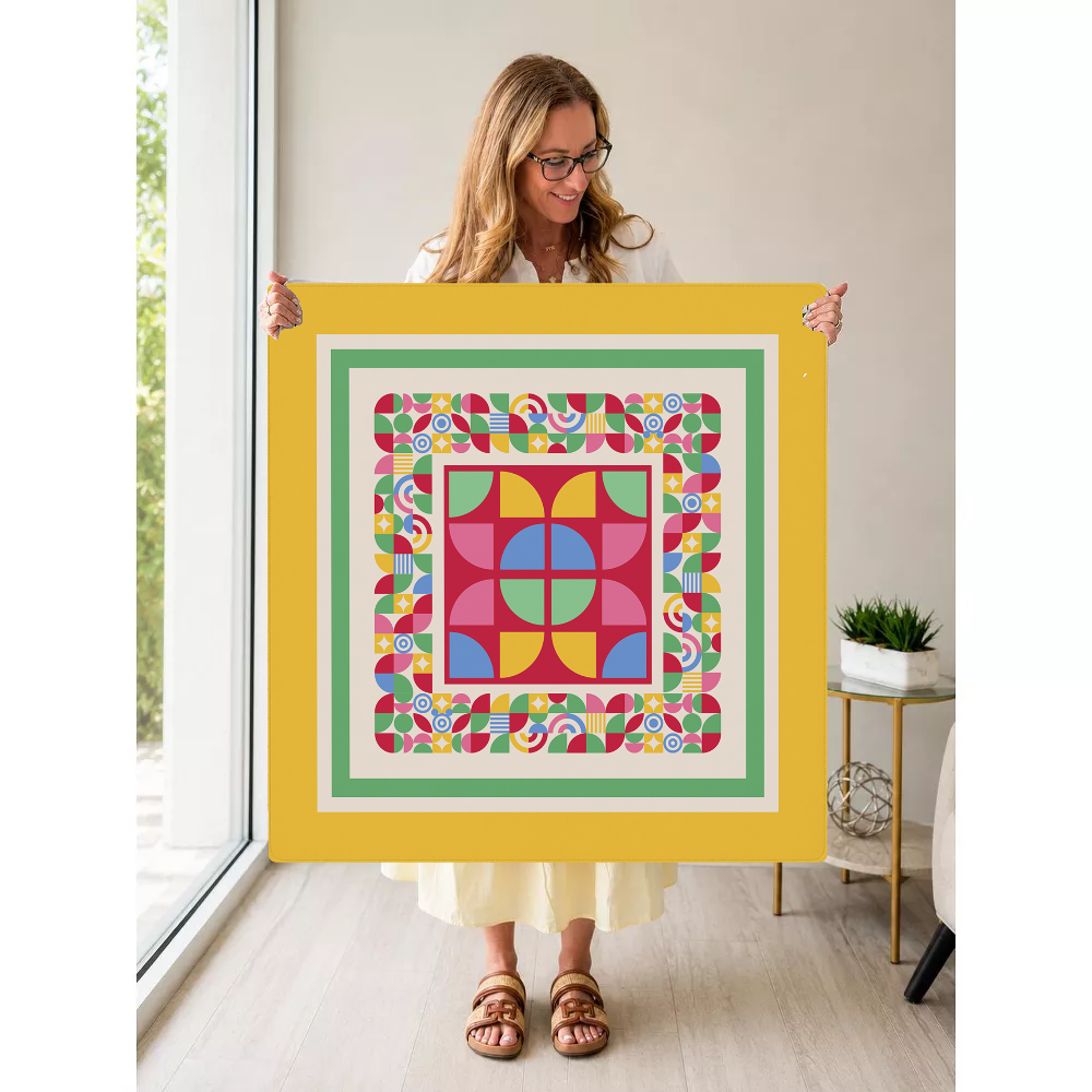 Geometric Jamboree mahjong mat — Held Mat Portrait
