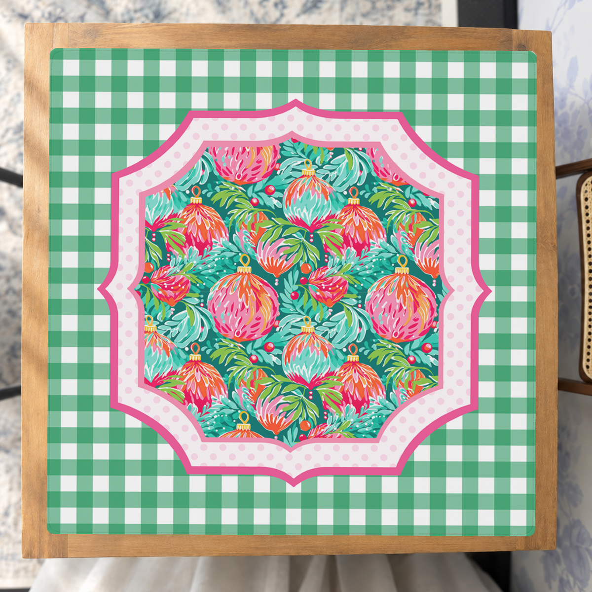 Gingham Jingle mahjong mat — Studio Overhead