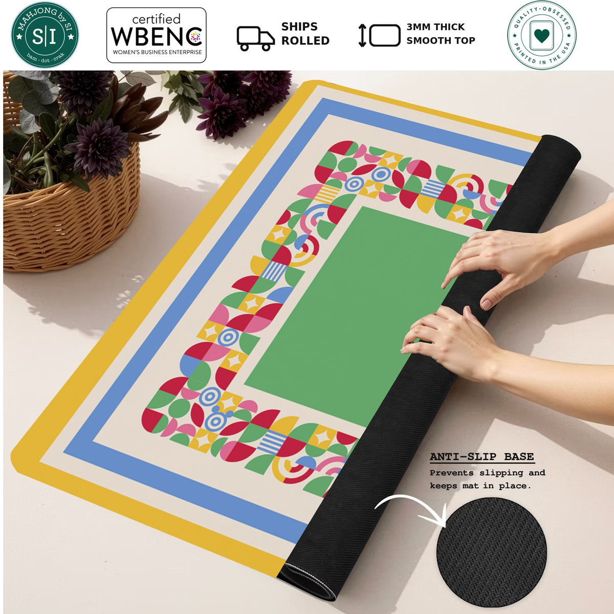 Mahjong by SI™ Little Places Mahjong Mat — Rolled Mat Feature Image [rolled-feature-square]