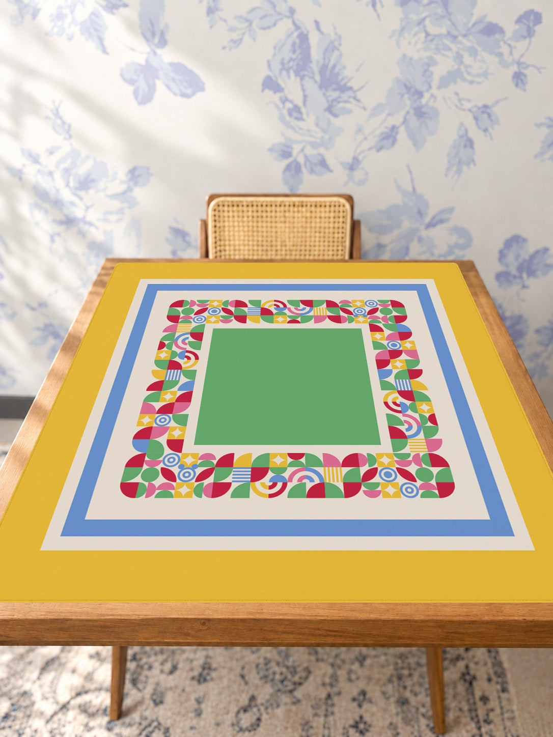 Mahjong by SI™ Little Places Mahjong Mat — Studio Table Angle [studio-angle-square]