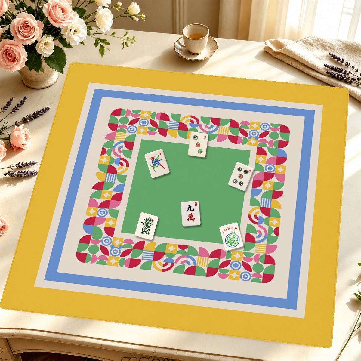 Mahjong by SI™ Little Places Mahjong Mat — Styled Tile Table [styled-tile-table-square]