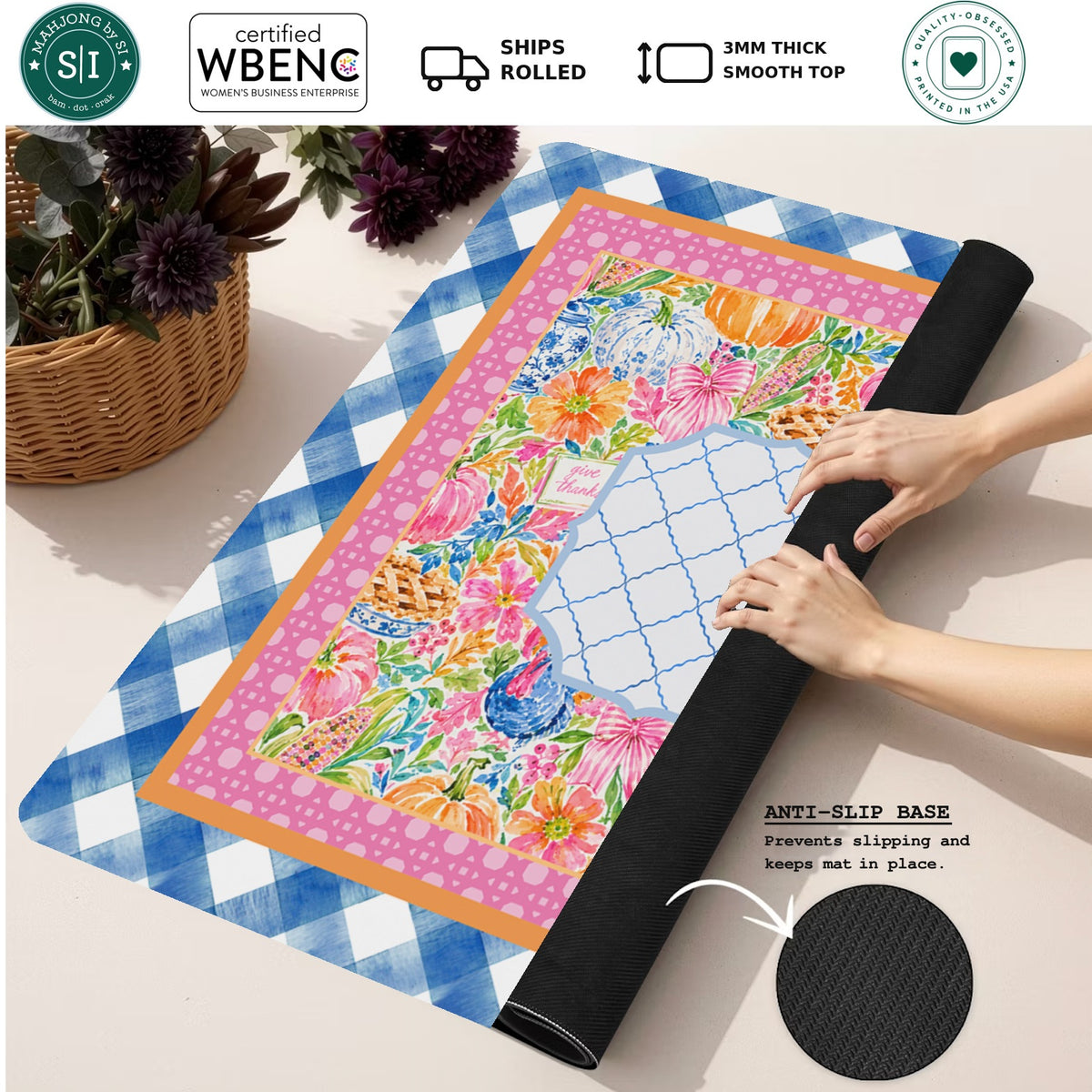 Mahjong by SI™ Main Character Mahjong Mat — Rolled Mat Feature Image [rolled-feature-square]