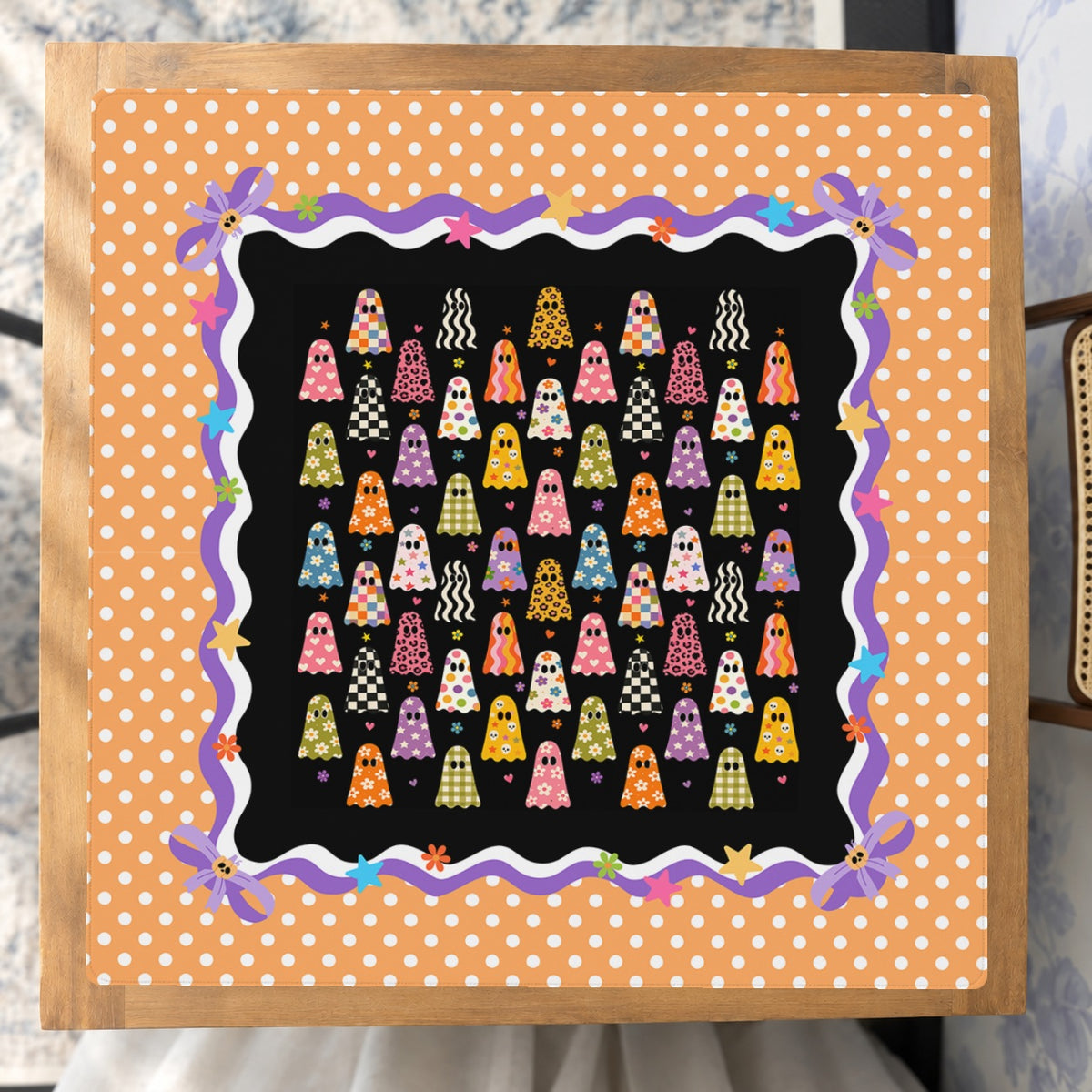 Mahjong by SI™ Preppy Ghosts Mahjong Mat — Studio Overhead [studio-overhead-square]