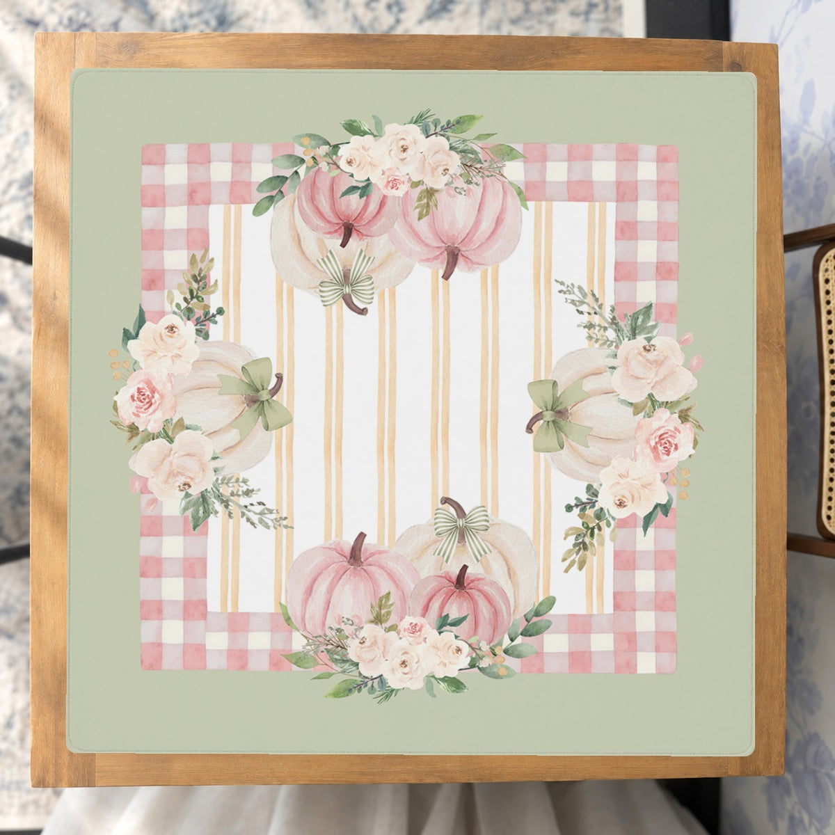 Mahjong by SI™ Pretty Pumpkin Mahjong Mat — Studio Overhead [studio-overhead-square]