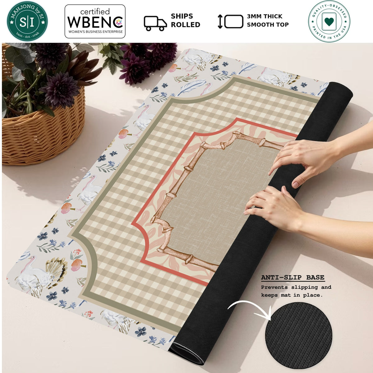 Mahjong by SI™ Sunday Best Mahjong Mat — Rolled Mat Feature Image [rolled-feature-square]