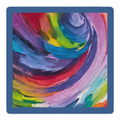 Brush Hour Blue Border mahjong mat by Mahjong by SI