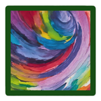 Brush Hour Green Border mahjong mat by Mahjong by SI