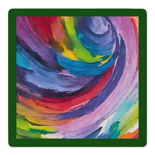 Brush Hour Green Border mahjong mat by Mahjong by SI