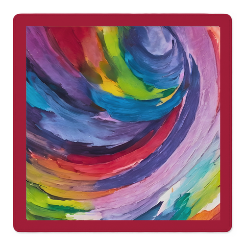 Brush Hour Red Border mahjong mat by Mahjong by SI
