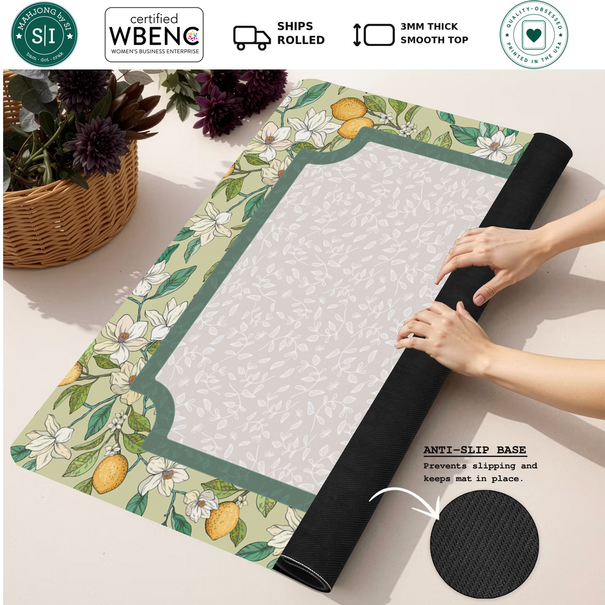 Mahjong by SI™ Chantilly Lemon Mahjong Mat