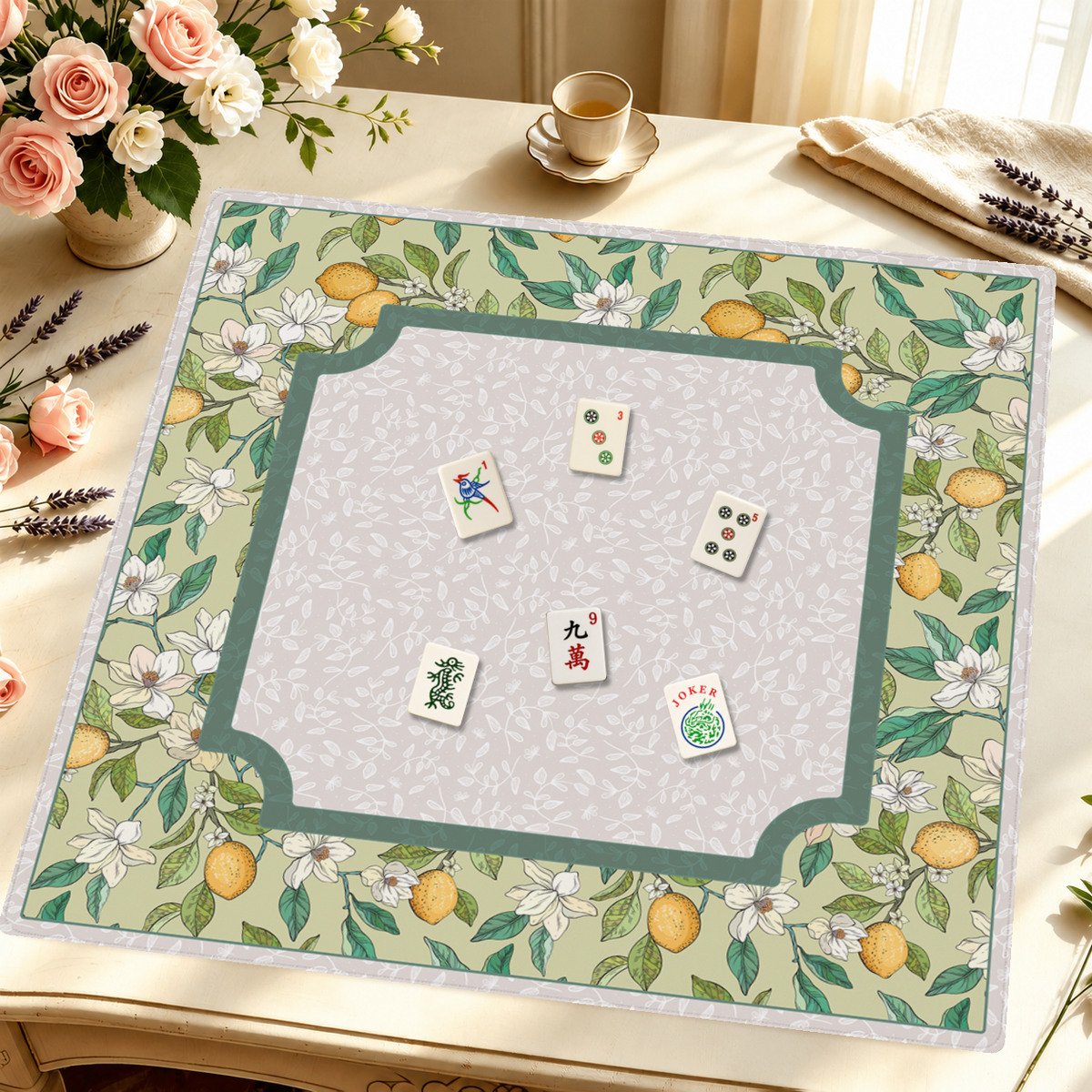 Mahjong by SI™ Chantilly Lemon Mahjong Mat