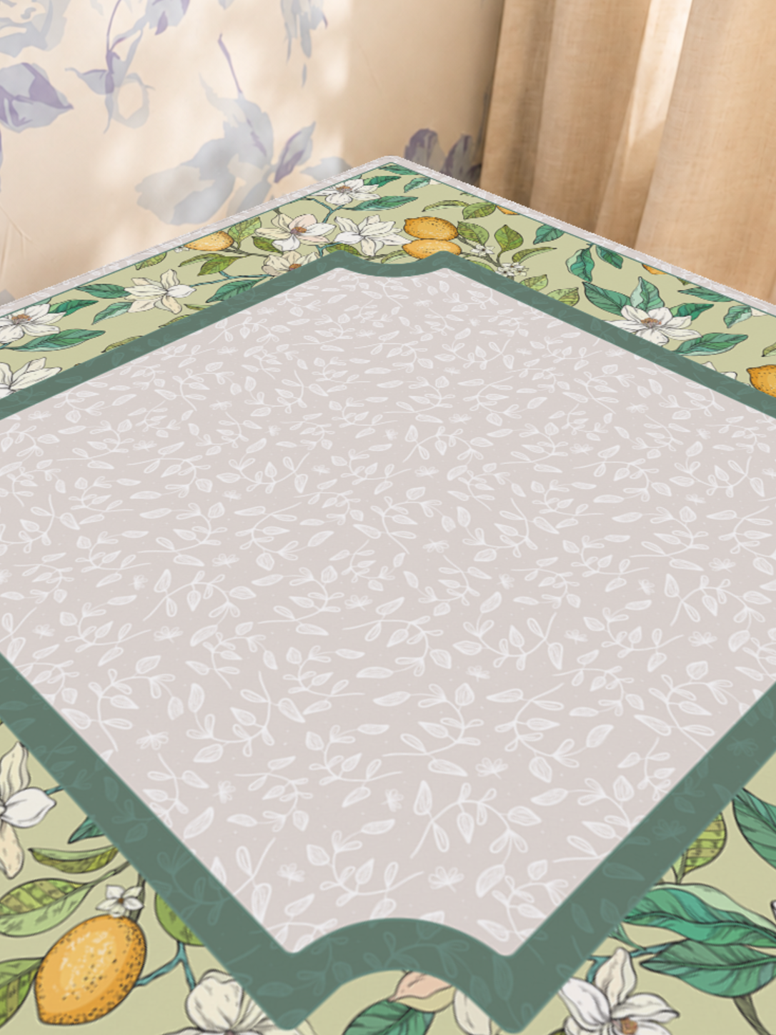 Mahjong by SI™ Chantilly Lemon Mahjong Mat