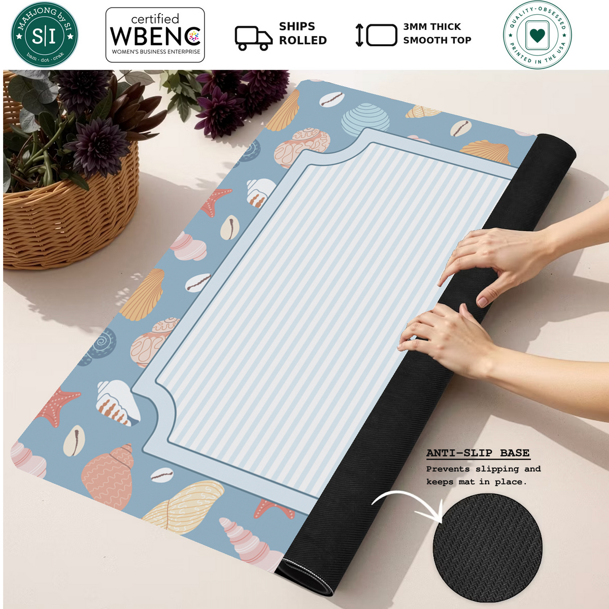 Mahjong by SI™ Coastal Stripe Mahjong Mat