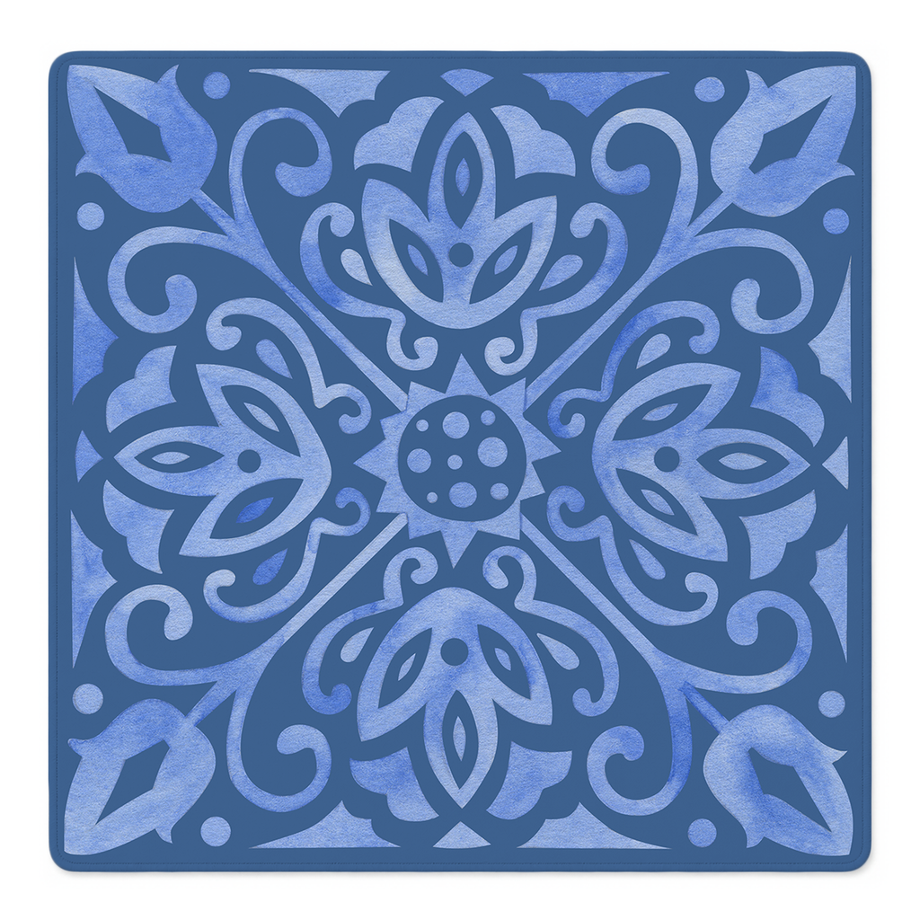 Corner Crush Blue mahjong mat by Mahjong by SI