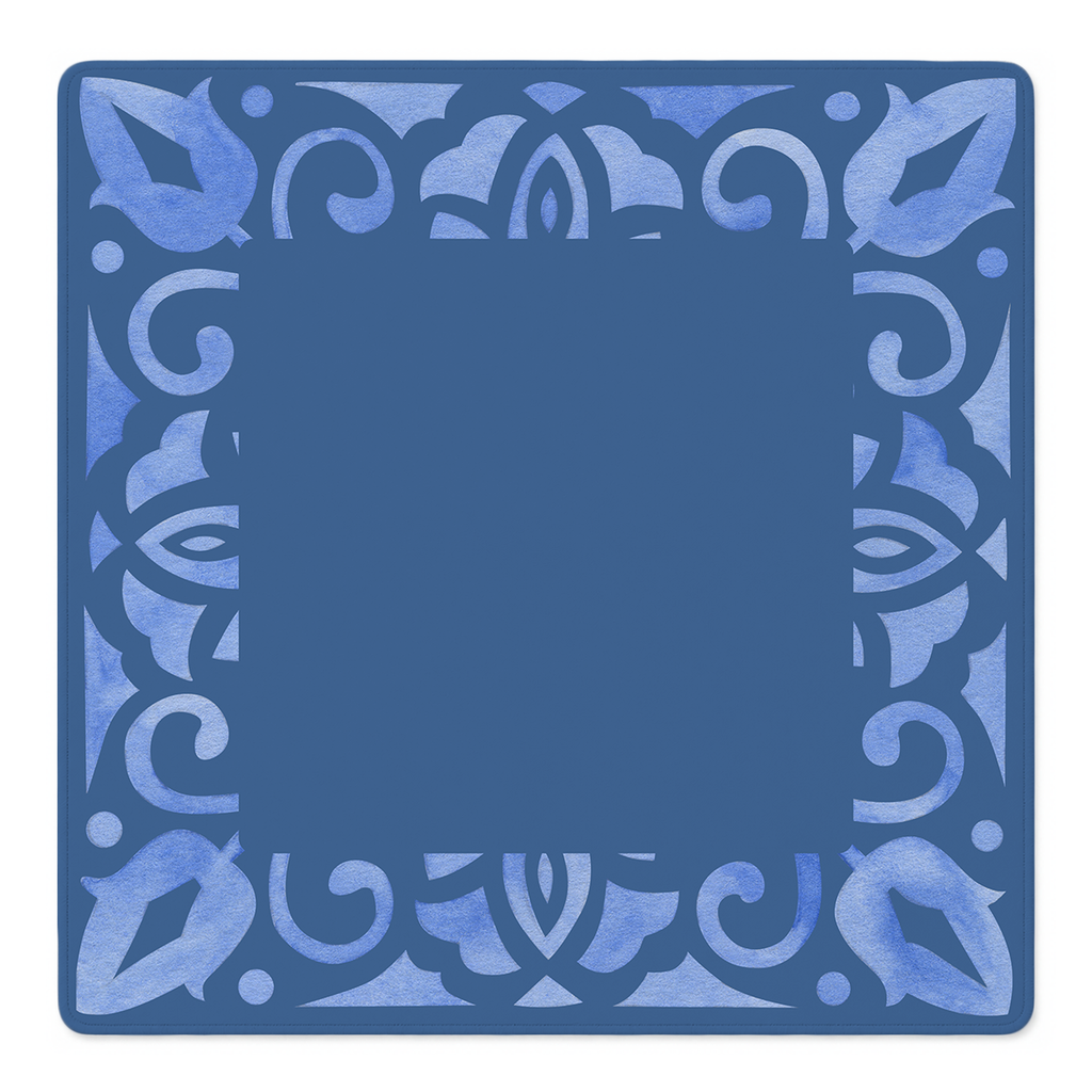 Corner Crush Blue Square mahjong mat by Mahjong by SI