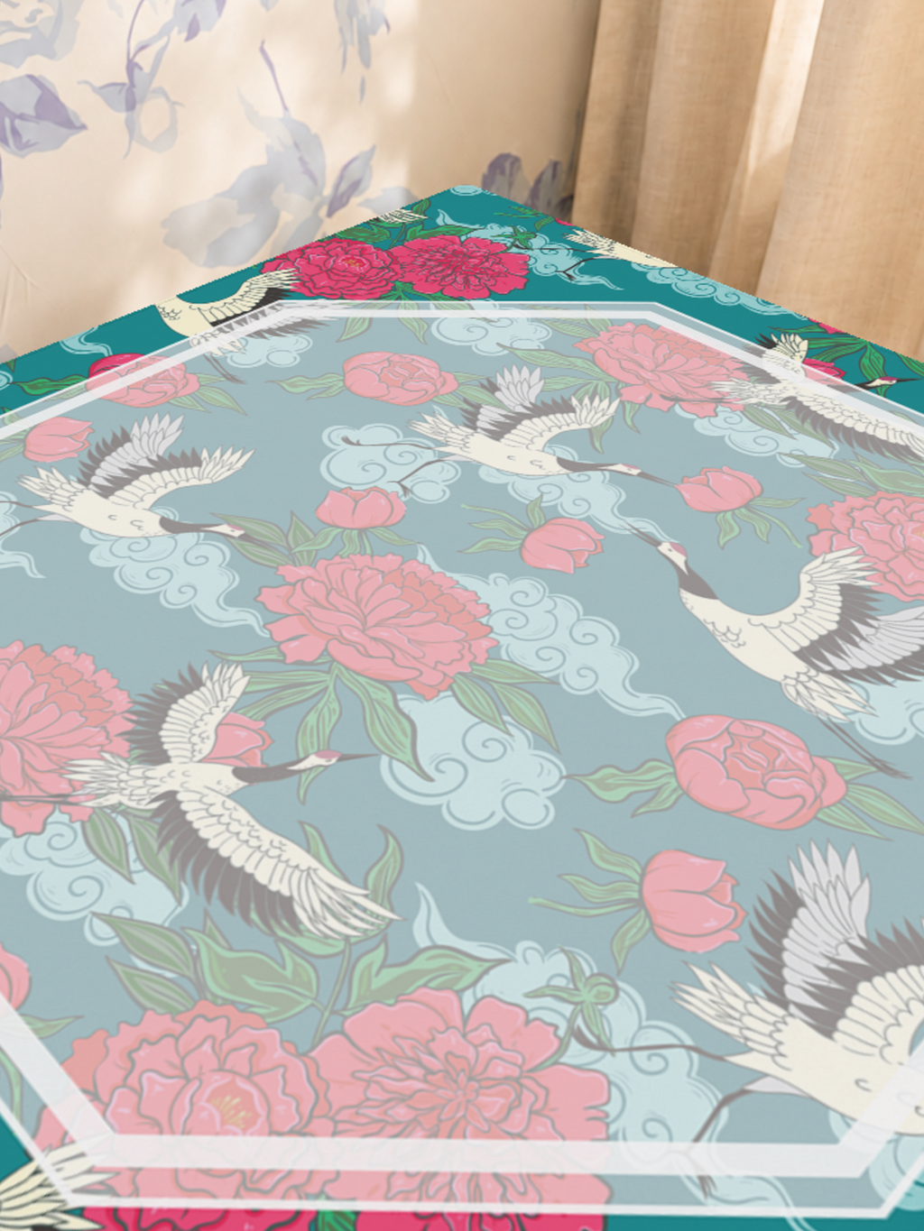Mahjong by SI™ Crane Dance | Blue Mahjong Mat