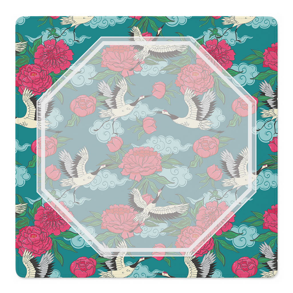 Mahjong by SI™ Crane Dance | Blue Mahjong Mat