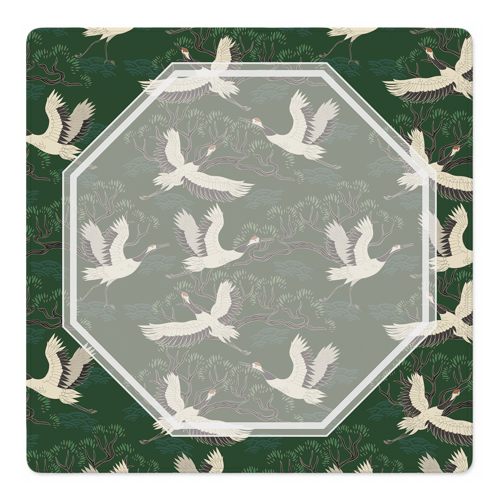 Mahjong by SI™ Crane Dance | Green Mahjong Mat