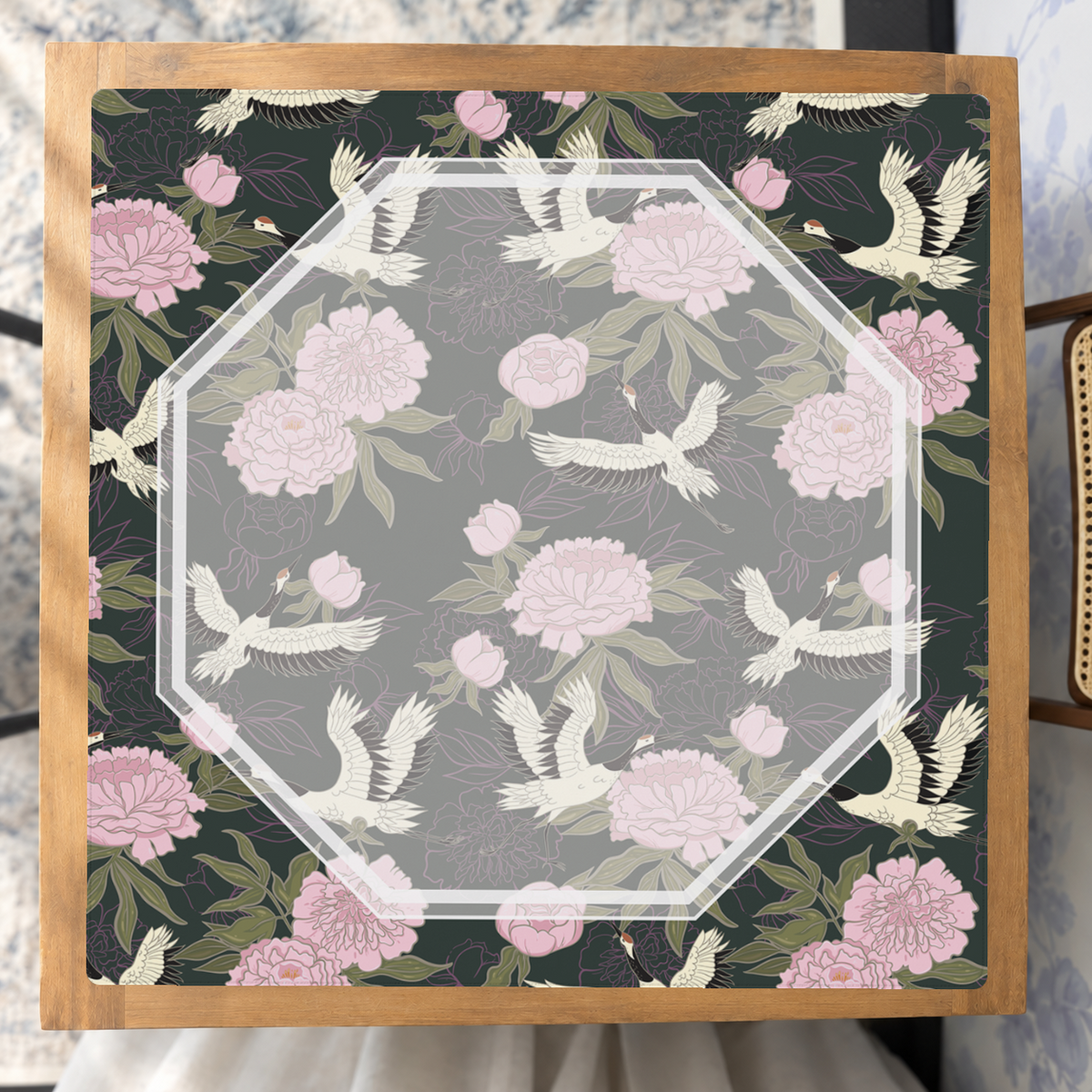 Mahjong by SI™ Crane Dance | Purple Mahjong Mat
